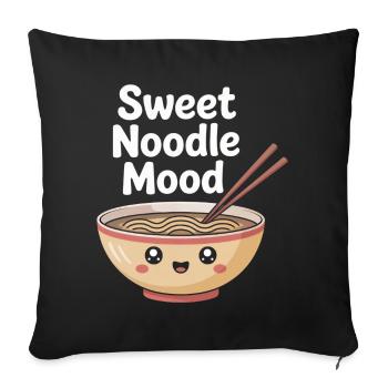 Humeur aux nouilles sucrées - Housse de coussin décorative 45 x 45 cm - noir - Devant