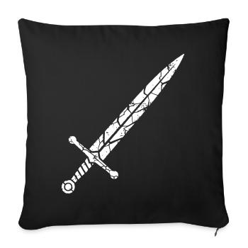 Fantasy de la Mosaïque de l’Épée du Chevalier - Housse de coussin décorative 45 x 45 cm - noir - Devant