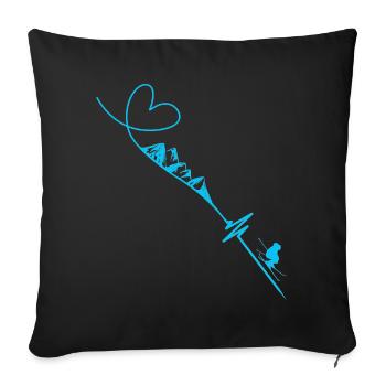 Skier - Sofa pillowcase 17,3'' x 17,3'' (45 x 45 cm) - black - Front