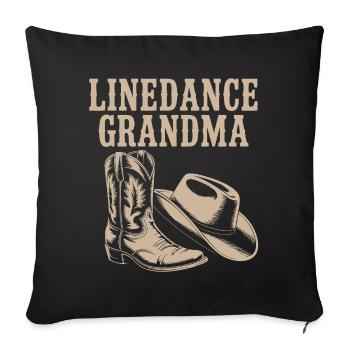 Line Dance Granny Boots Hat - Sofa pillowcase 17,3'' x 17,3'' (45 x 45 cm) - black - Front