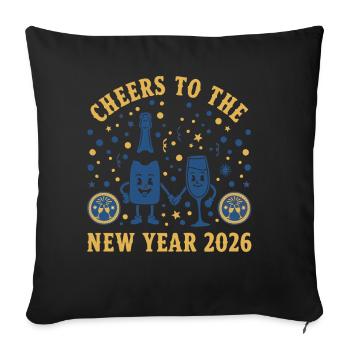 Cheers To The New Year 2026 Celebration Party - Sofa pillowcase 17,3'' x 17,3'' (45 x 45 cm) - black - Front