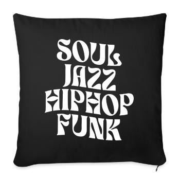Typographie Soul Jazz HipHop Funk - Housse de coussin décorative 45 x 45 cm - noir - Devant