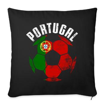 Portugal Fußball - Portugal Soccer - Sofa pillowcase 17,3'' x 17,3'' (45 x 45 cm) - black - Front