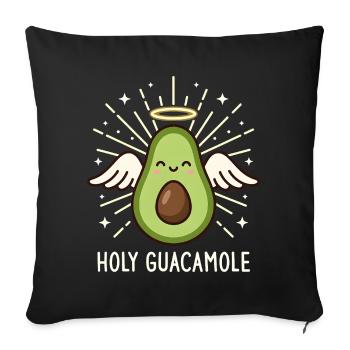 Holy Guacamole Cute Avocado Angel - Sofa pillowcase 17,3'' x 17,3'' (45 x 45 cm) - black - Front
