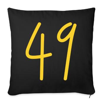 49 - Sofakissenbezug 45 x 45 cm - Schwarz - Vorne