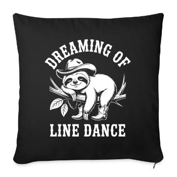 Le paresseux rêve de danse en ligne - Housse de coussin décorative 45 x 45 cm - noir - Devant
