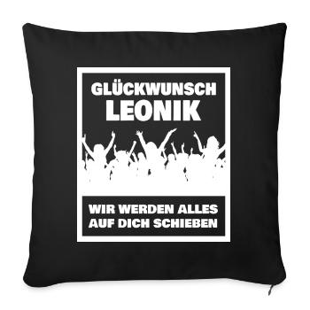 Leonik comme prénom - Housse de coussin décorative 45 x 45 cm - noir - Devant