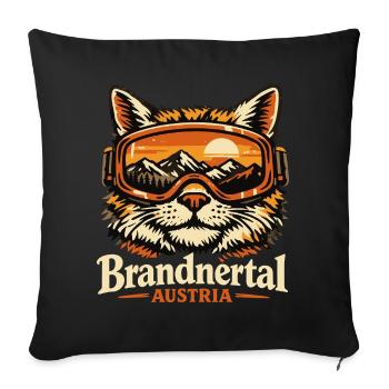 Cat Ski Goggles Retro Panorama Funny Gift - Sofa pillowcase 17,3'' x 17,3'' (45 x 45 cm) - black - Front