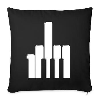 Touches de piano Majeur - Housse de coussin décorative 45 x 45 cm - noir - Devant