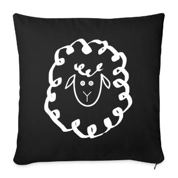 Sheep White - Sofa pillowcase 17,3'' x 17,3'' (45 x 45 cm) - black - Front