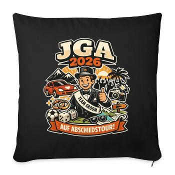 Cadeau drôle pour la fête de garçon 2026 - Housse de coussin décorative 45 x 45 cm - noir - Devant