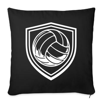 Blason du ballon de volley-ball - Housse de coussin décorative 45 x 45 cm - noir - Devant