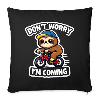 Sloth Kawaii Bicycle Gift Cute - Sofa pillowcase 17,3'' x 17,3'' (45 x 45 cm) - black - Front