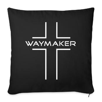 waymaker_kreuz - Sofa pillowcase 17,3'' x 17,3'' (45 x 45 cm) - black - Front