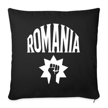 Roumanie - Housse de coussin décorative 45 x 45 cm - noir - Devant
