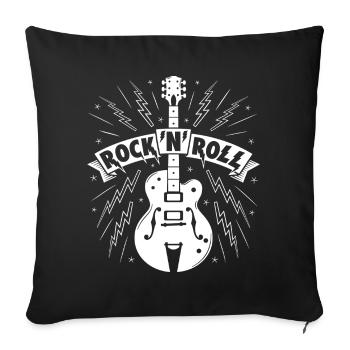 Rock'N'Roll Banner with Guitar - Sofa pillowcase 17,3'' x 17,3'' (45 x 45 cm) - black - Front