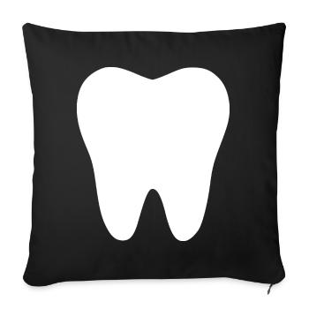 Dente, dents, cadeau dentiste - Housse de coussin décorative 45 x 45 cm - noir - Devant