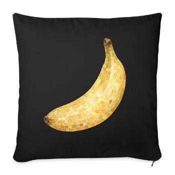 Mosaic Banana Golden Yellow - Sofa pillowcase 17,3'' x 17,3'' (45 x 45 cm) - black - Front