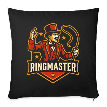 Directeur de cirque Cirque pour enfants drôles - Housse de coussin décorative 45 x 45 cm - noir - Devant