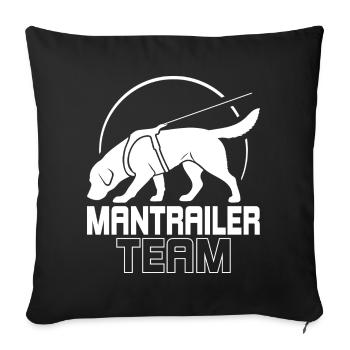 Labrador Mantrailer Team Chiens Sports Chiens Wilsigns - Housse de coussin décorative 45 x 45 cm - noir - Devant