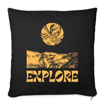 Entdecken Sie die Mountains Sun - Sofakissenbezug 45 x 45 cm - Schwarz - Vorne
