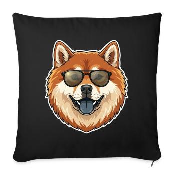 Funny Dog - Sofa pillowcase 17,3'' x 17,3'' (45 x 45 cm) - black - Front