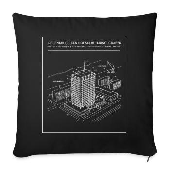 Zieleniak Green House Architecture Gdansk - Sofa pillowcase 17,3'' x 17,3'' (45 x 45 cm) - black - Front