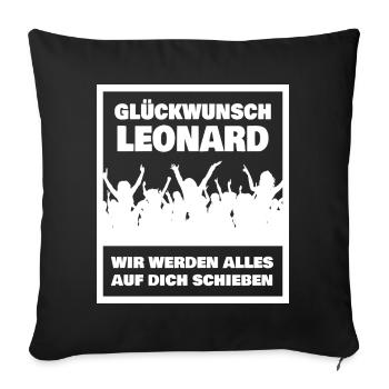 Leonard - Sofakissenbezug 45 x 45 cm - Schwarz - Vorne