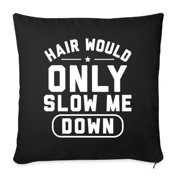 Bald Humor Shaved Head | Funny Man Gift - Sofa pillowcase 17,3'' x 17,3'' (45 x 45 cm) - black - Front