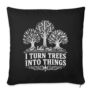 Humor Wood Carpenter Cabinetmaker | Artisan Gift - Sofa pillowcase 17,3'' x 17,3'' (45 x 45 cm) - black - Front
