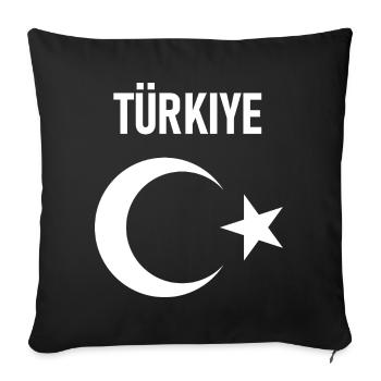 TÜRKEI TÜRKIYE TÜRKISCHE Europa Sport Fan - Sofakissenbezug 45 x 45 cm - Schwarz - Vorne