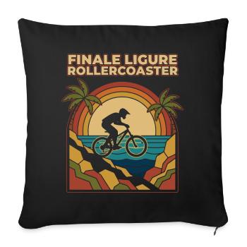 Finale Ligure Rollercoaster Retro Enduro MTB - Sofa pillowcase 17,3'' x 17,3'' (45 x 45 cm) - black - Front