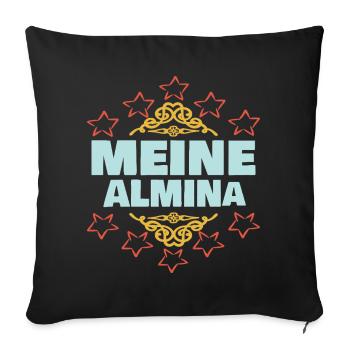 Almina - Sofakissenbezug 45 x 45 cm - Schwarz - Vorne