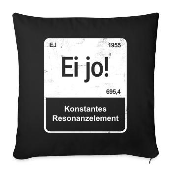 Ei jo! - Saarländisch für Profis - Element-Kachel - Sofakissenbezug 45 x 45 cm - Schwarz - Vorne