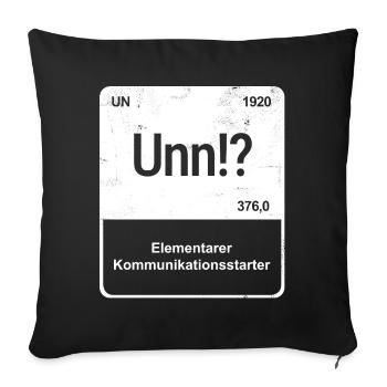 Unn!? - Saarländisch für Profis!  - Sofakissenbezug 45 x 45 cm - Schwarz - Vorne