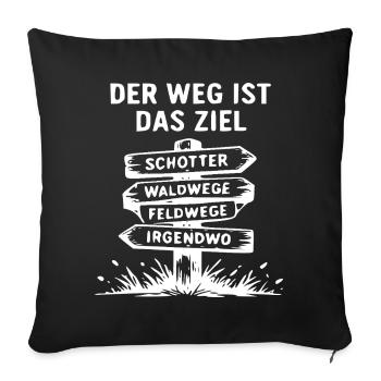 Weg Ist Ziel Signpost Abenteuer - Sofakissenbezug 45 x 45 cm - Schwarz - Vorne