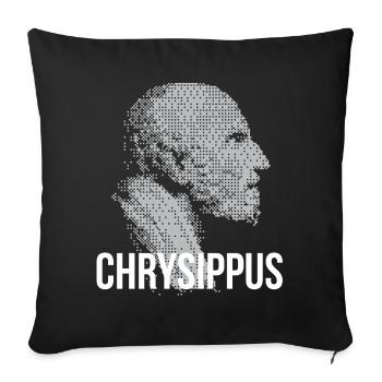 Chrysippus Bust Silhouette - Sofa pillowcase 17,3'' x 17,3'' (45 x 45 cm) - black - Front