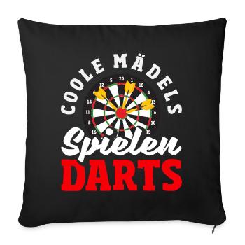 Fléchettes drôles Expressions Cadeaux de fléchettes - Housse de coussin décorative 45 x 45 cm - noir - Devant