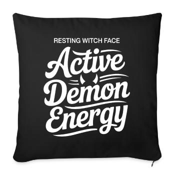 Typographie active de l’énergie démoniaque - Housse de coussin décorative 45 x 45 cm - noir - Devant