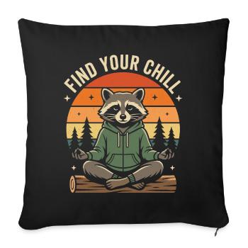 Wandern – Outdoor-Abenteuer – Finde deinen Chill - Sofakissenbezug 45 x 45 cm - Schwarz - Vorne