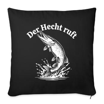 Der Hecht ruft – Spritzige Pike Illustration - Sofakissenbezug 45 x 45 cm - Schwarz - Vorne