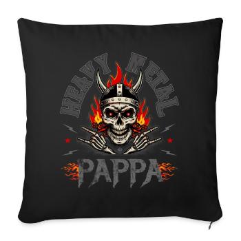 Heavy Metal Dad T-Shirt Geschenk - Sofakissenbezug 45 x 45 cm - Schwarz - Vorne