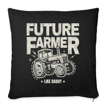 Zukünftiger Farmer Baby Tractor Vintage Dad - Sofakissenbezug 45 x 45 cm - Schwarz - Vorne