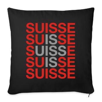 SCHWEIZ 2024 - Schweiz - Switzerland -Suisse - Sofa pillowcase 17,3'' x 17,3'' (45 x 45 cm) - black - Front