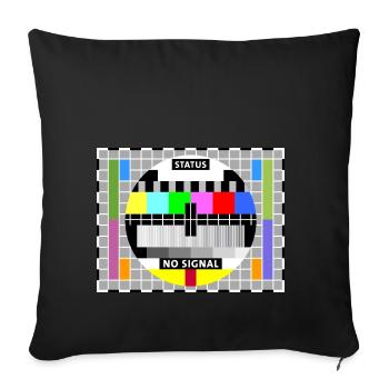 Image test card status no signal screen Display - Housse de coussin décorative 45 x 45 cm - noir - Devant