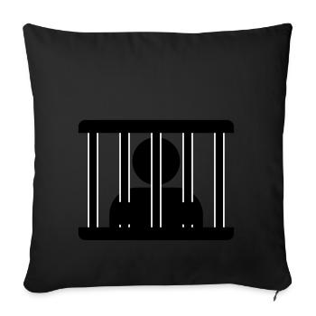 Hinter gittern - Sofakissenbezug 45 x 45 cm - Schwarz - Vorne