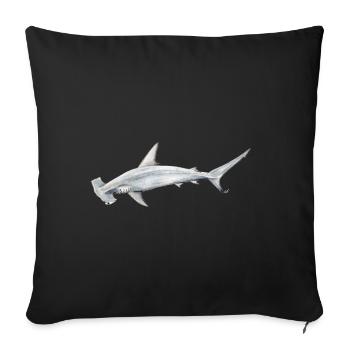 Tiburon martillon - Hammerhead shark - Requin - Sofa pillowcase 17,3'' x 17,3'' (45 x 45 cm) - black - Front