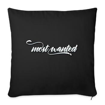 most wanted - Sofa pillowcase 17,3'' x 17,3'' (45 x 45 cm) - black - Front