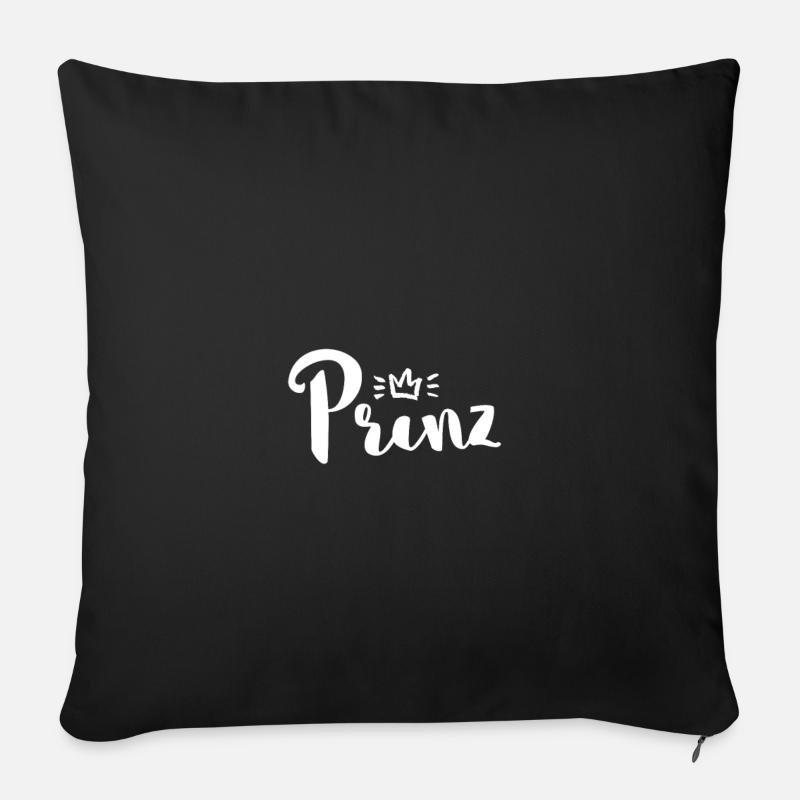 Prinz mit Krone hand lettered schwarz - Sofakissenbezug 45 x 45 cm - Schwarz