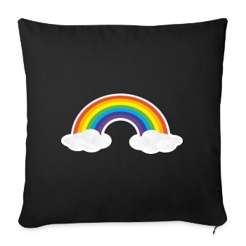 rainbow - Sofa pillowcase 17,3'' x 17,3'' (45 x 45 cm) - black - Front